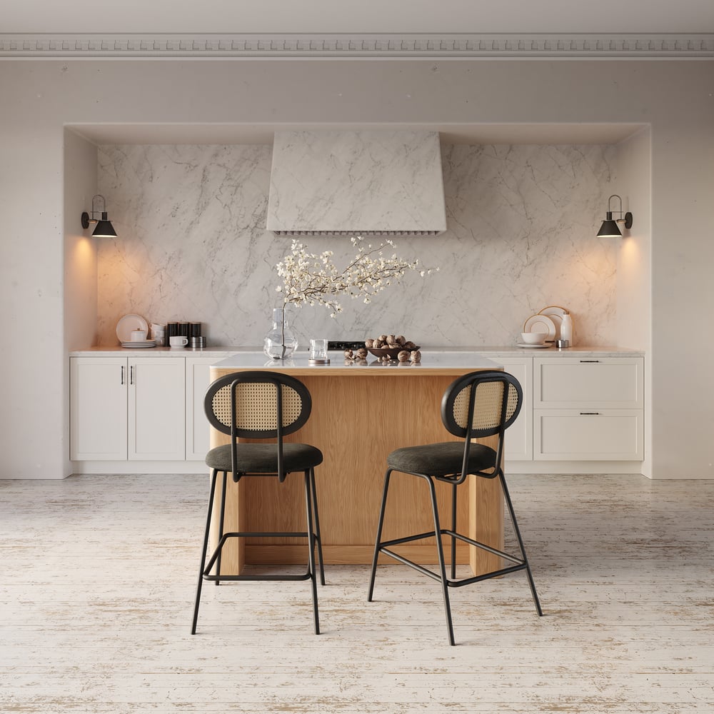 51" Sintered Stone Top Solid Wood Kitchen Island with Storage  4 COLOURS - Horizon and Stone 