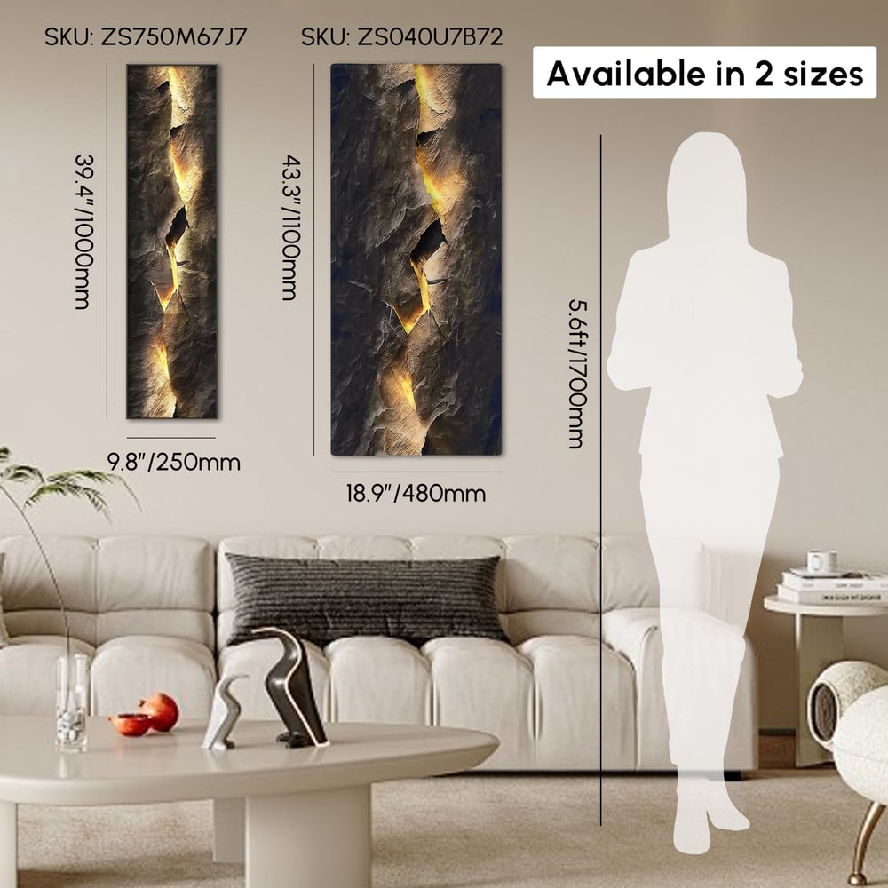 Modern Abstract LED Wall Art with Backlit Light Home Decor - Horizon and Stone 