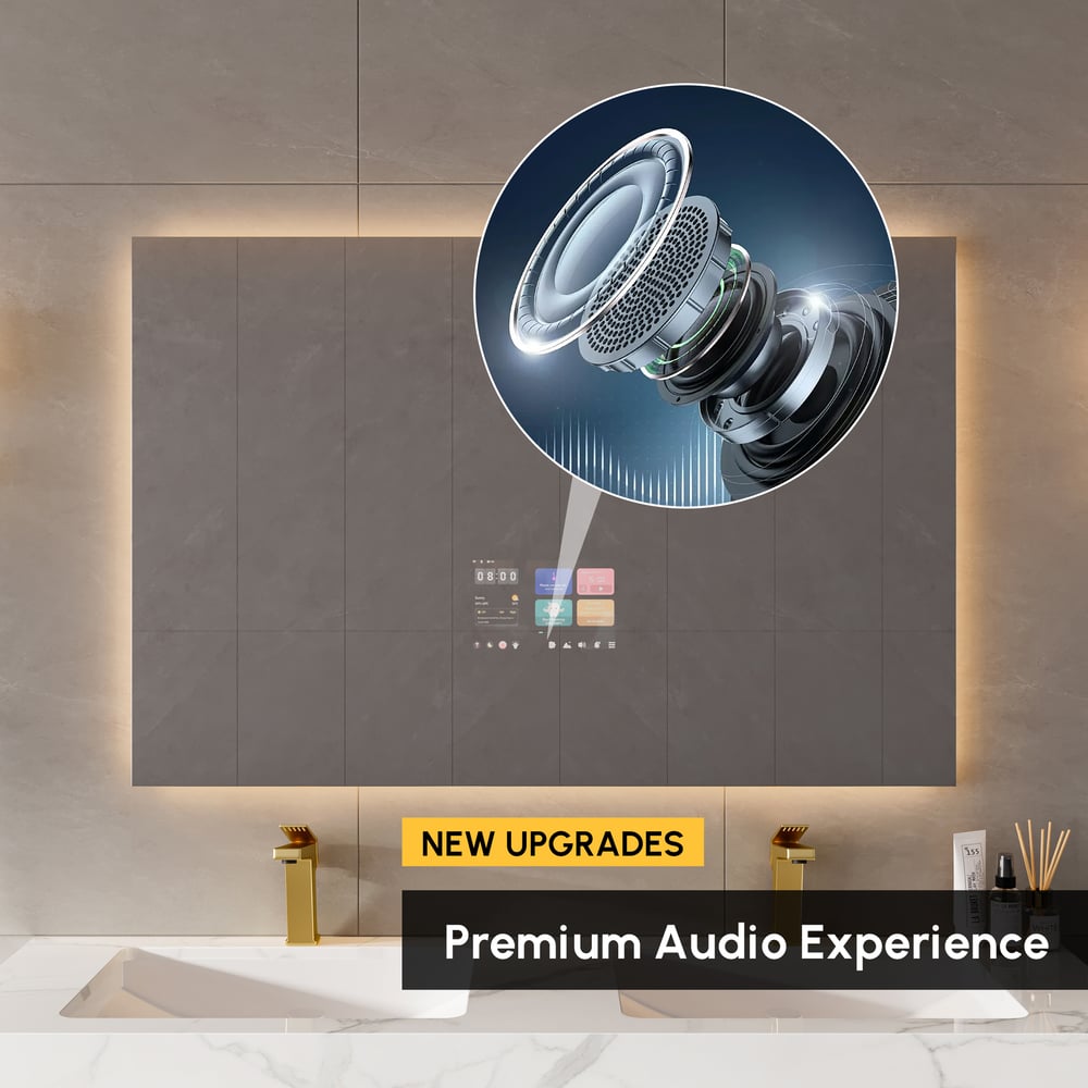 1200mm x 700mm Smart Bathroom Mirror Waterproof Touchscreen with Multi-Function - Horizon and Stone 