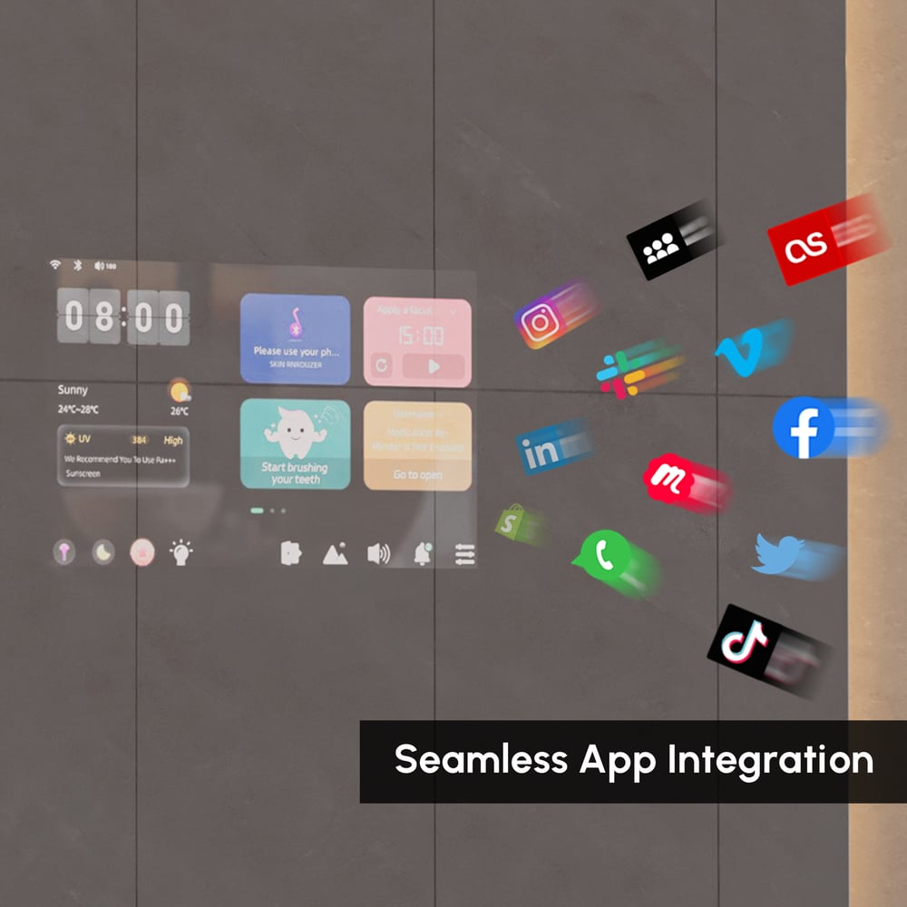 1200mm x 700mm Smart Bathroom Mirror Waterproof Touchscreen with Multi-Function - Horizon and Stone 