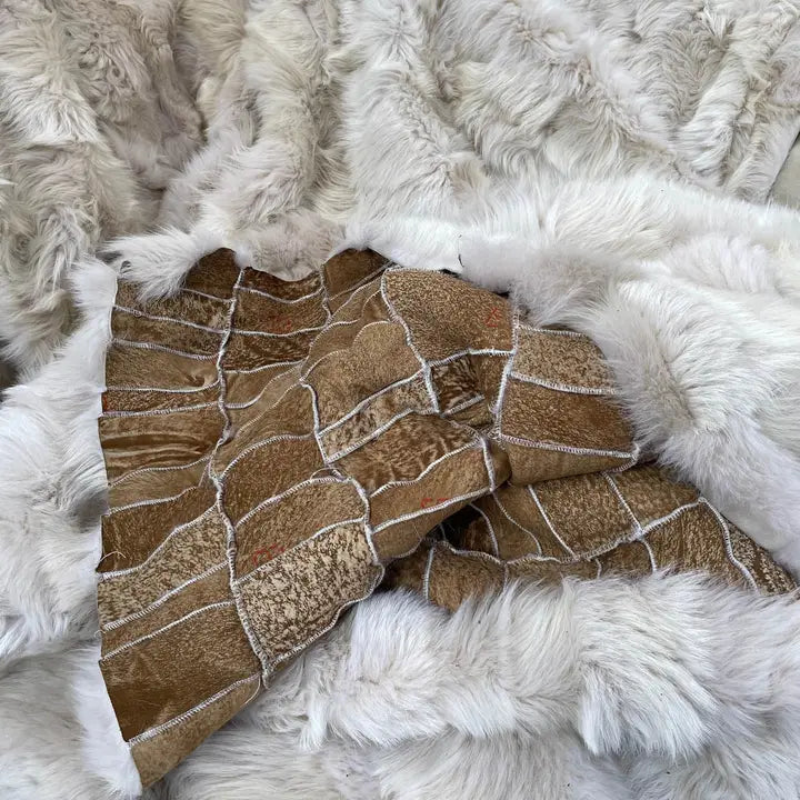 Clotted Cream Shearling Throw 120cm X 220cm - Horizon and Stone 