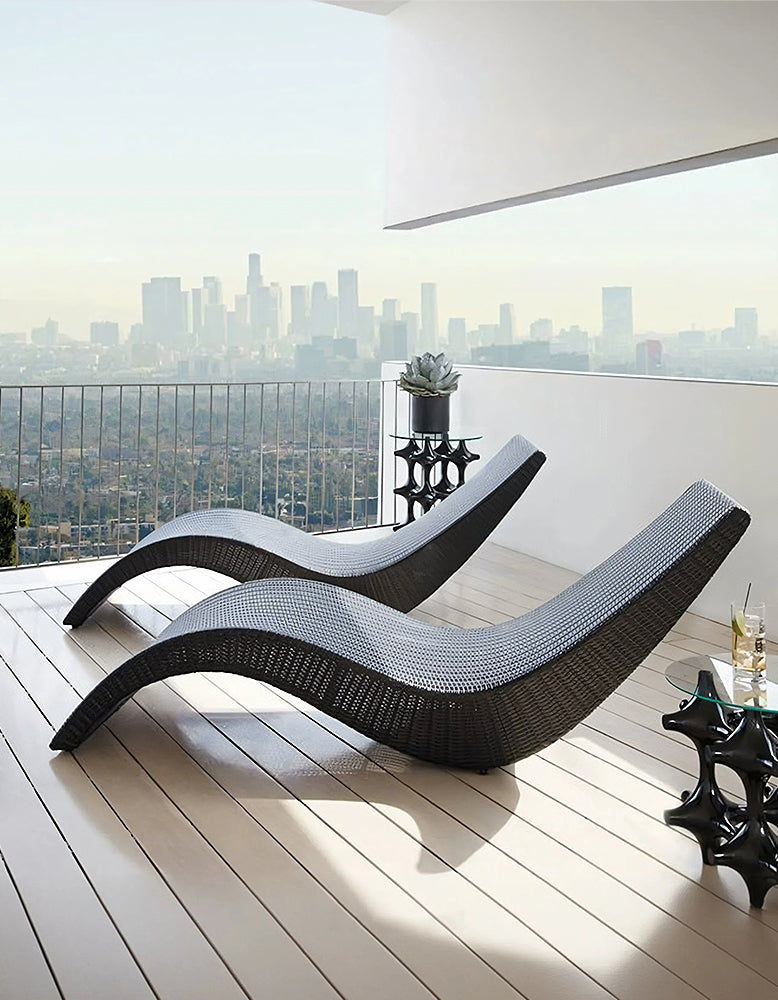 Barrow Outdoor Sun Lounger, Garden Lounger, PE Rattan - Horizon and Stone 