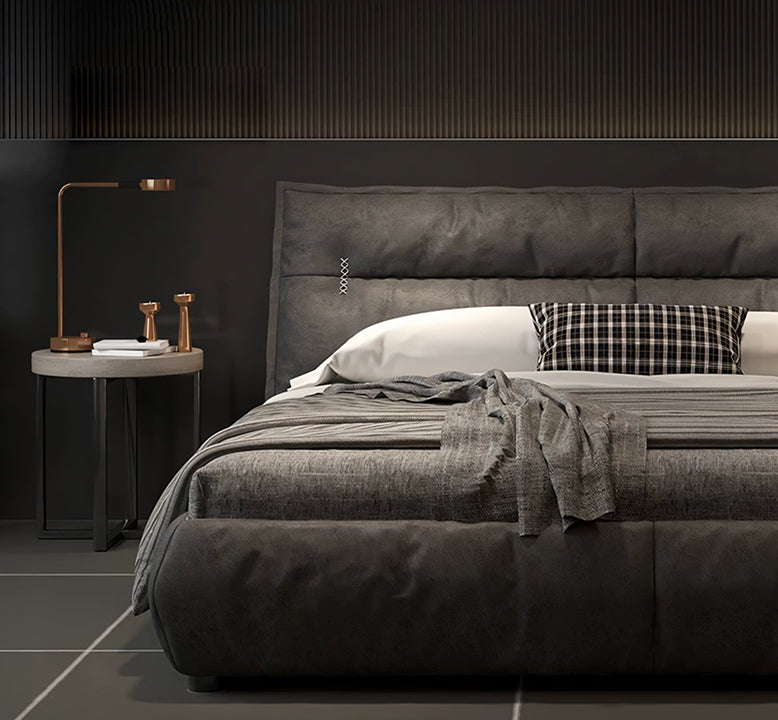 Raj King Size, Super King Size Bed With Storage, Dark Grey - Horizon and Stone 