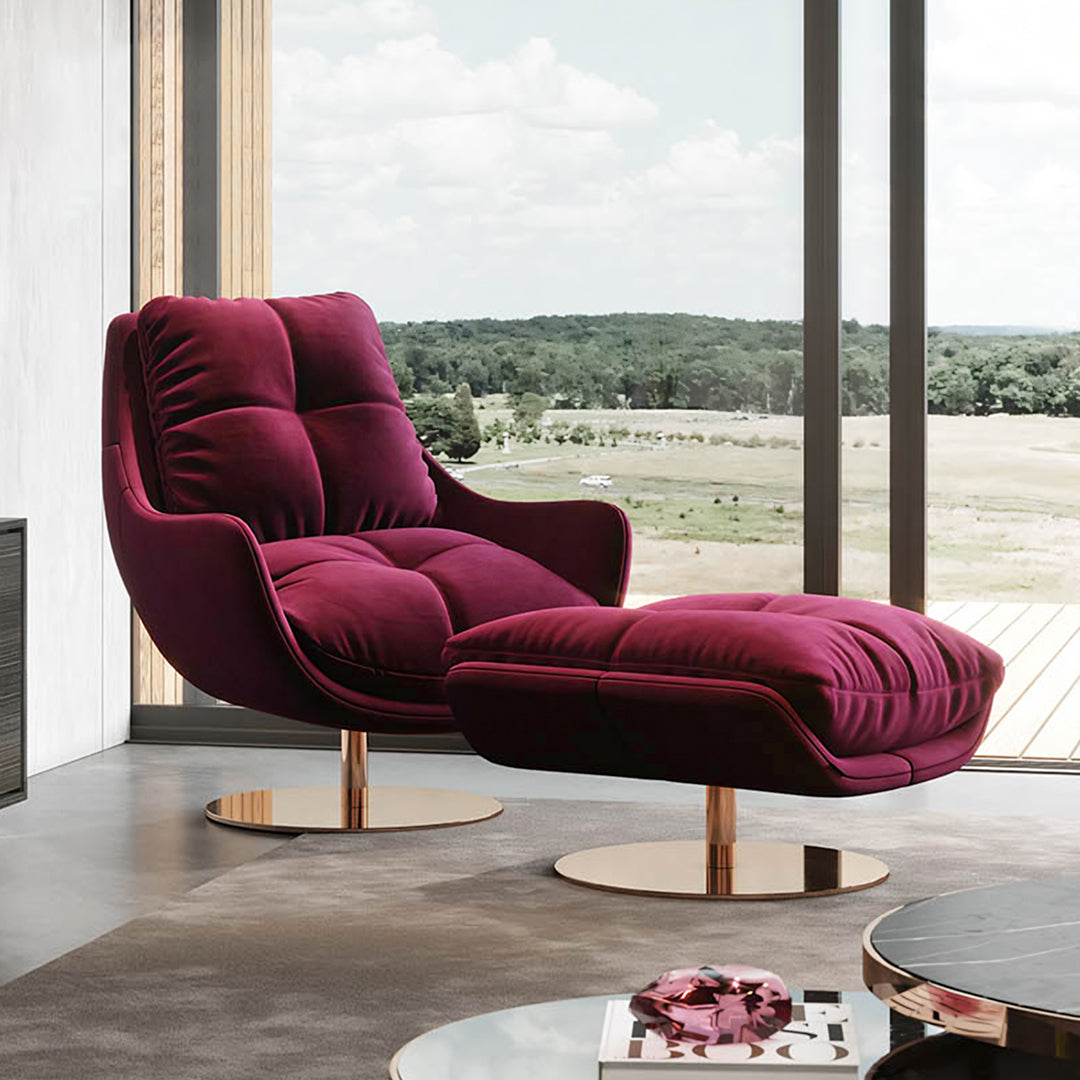 Bonnet Swivel Lounge Chair With Ottoman - Horizon and Stone 