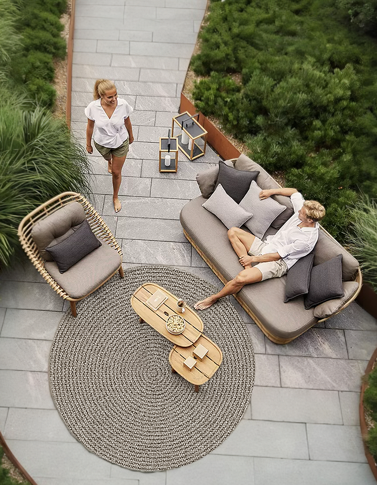 Rustam Modern Outdoor Patio Set, Outdoor Sofa Set - Horizon and Stone 