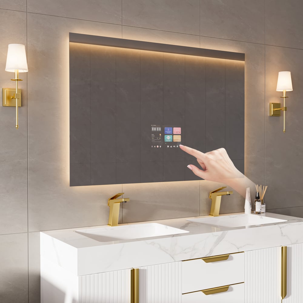 1200mm x 700mm Smart Bathroom Mirror Waterproof Touchscreen with Multi-Function - Horizon and Stone 
