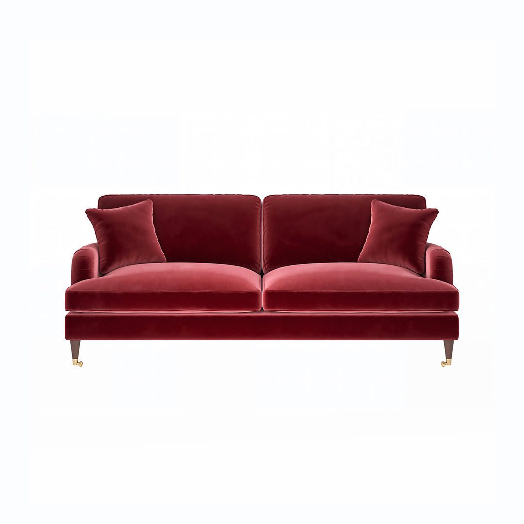 Shafique Two Seater Sofa, Loveseat, Velvet or Linen - Horizon and Stone 