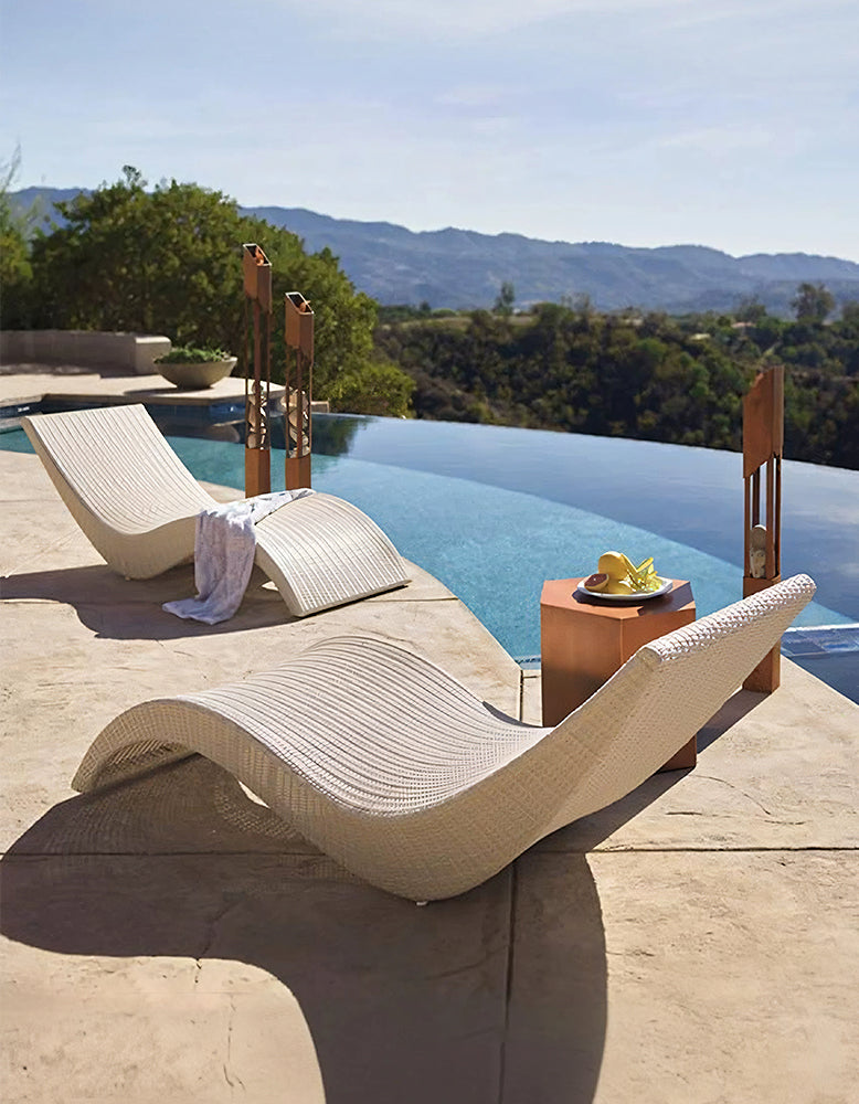 Barrow Outdoor Sun Lounger, Garden Lounger, PE Rattan - Horizon and Stone 