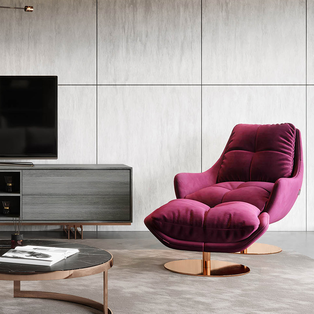 Bonnet Swivel Lounge Chair With Ottoman - Horizon and Stone 