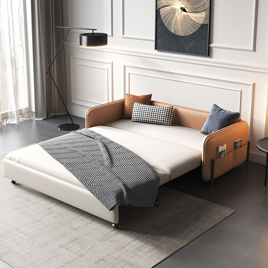 Aarav Foldable Sofa Bed, Leathaire - Horizon and Stone 