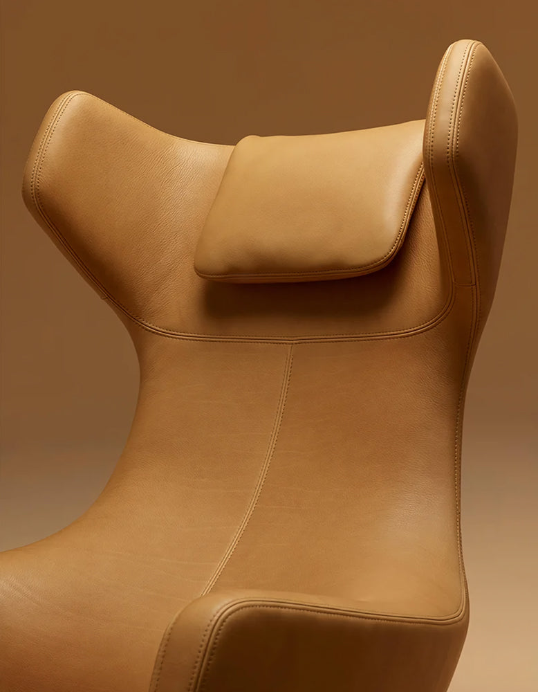 Ghoshal Egg Chair, Wingback Lounge Chair With Recliner & Footstool - Horizon and Stone 