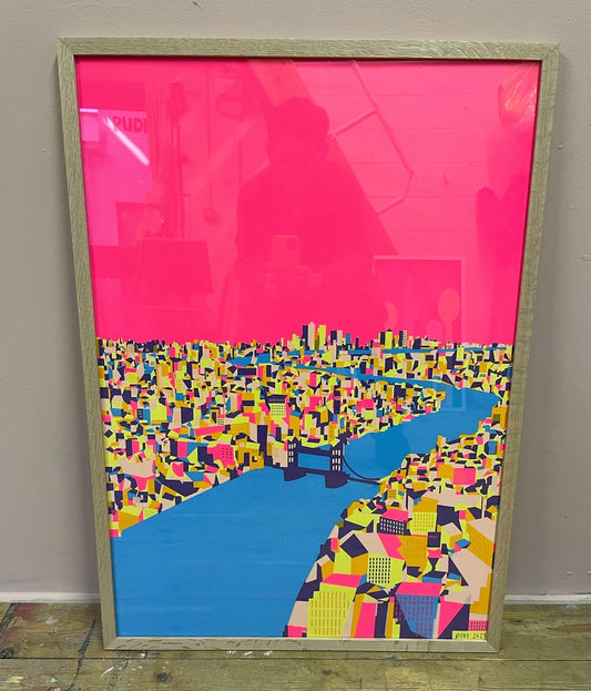 'thames Hot Pink' Screen Print - Horizon and Stone 