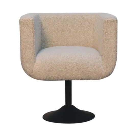 Cream Boucle Swivel Chair - Horizon and Stone 