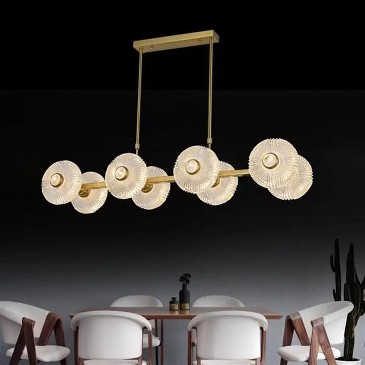 Aspar 8-Piece Antique Glass Dining Table Top Chandelier - Horizon and Stone 