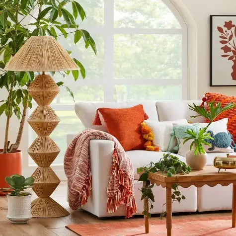 Natural Floor Raffia Lamp, Raffia Lampshade, Table Lampshade