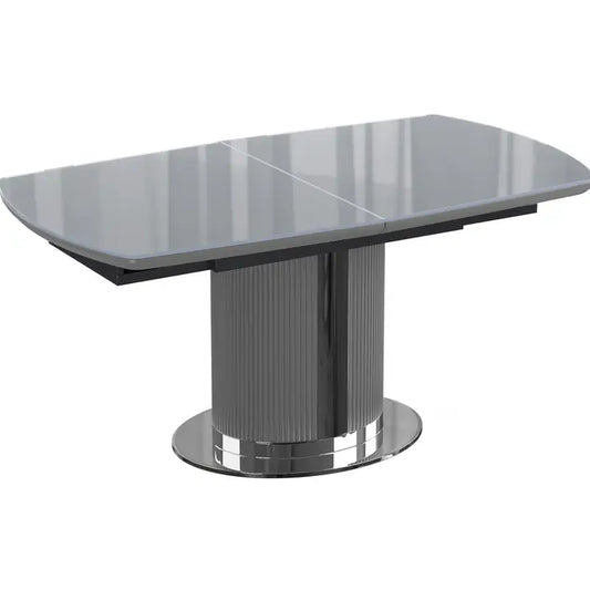Belgrave Ribbed Extending Dining Table with Glass Top - Horizon and Stone 