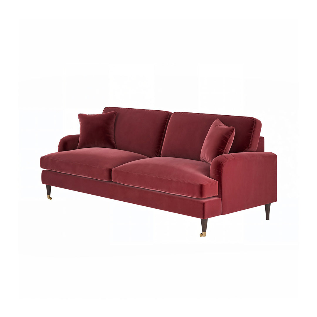 Shafique Two Seater Sofa, Loveseat, Velvet or Linen - Horizon and Stone 