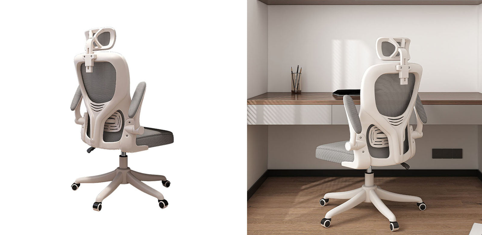 Ignatius Office Chair, High Back - Horizon and Stone 