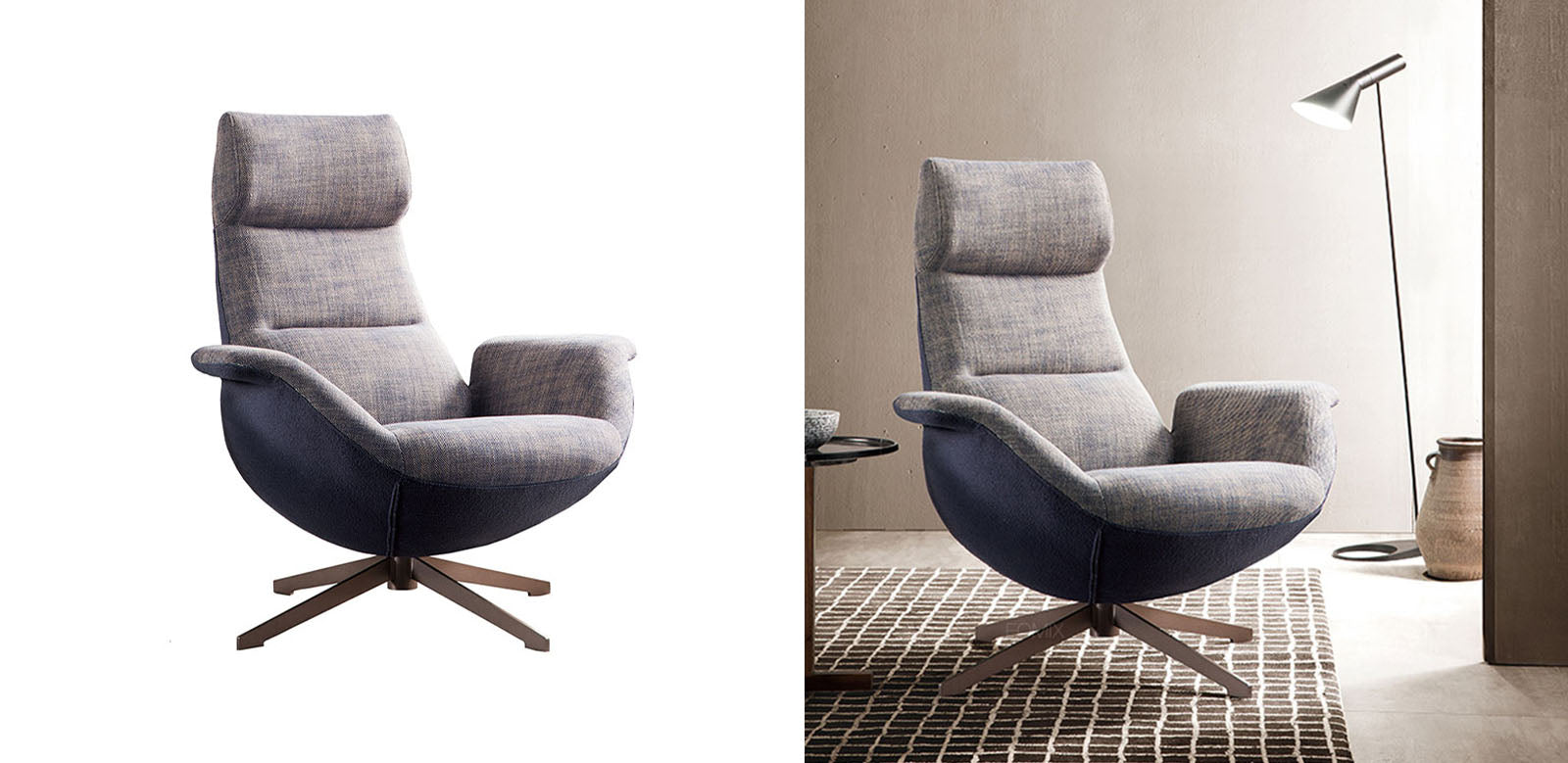 Simone Armchair, Linen - Horizon and Stone 