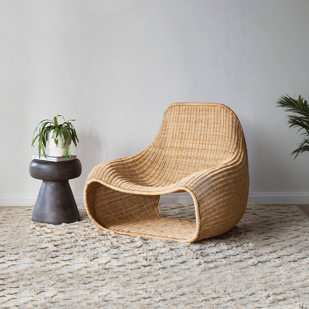 Serrano Outdoor Lounge Chair With Footstool, Rattan - Horizon and Stone 