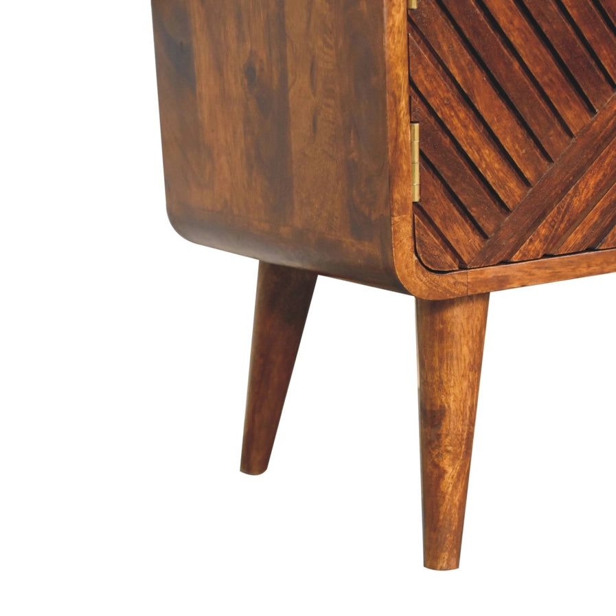 Boucle Carved Chestnut Telephone Table - Horizon and Stone 