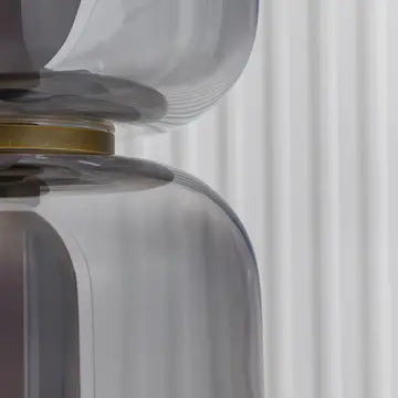 Seoul Four Smoked Glass Antique Marble Floor Lamp | Modern Decorative Lighting For Homes & Hotels - Horizon and Stone 