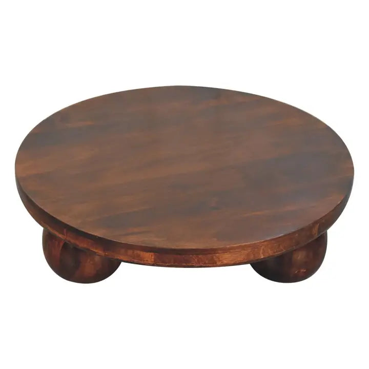 California Walnut Central Table with Ball Feet - Horizon and Stone 