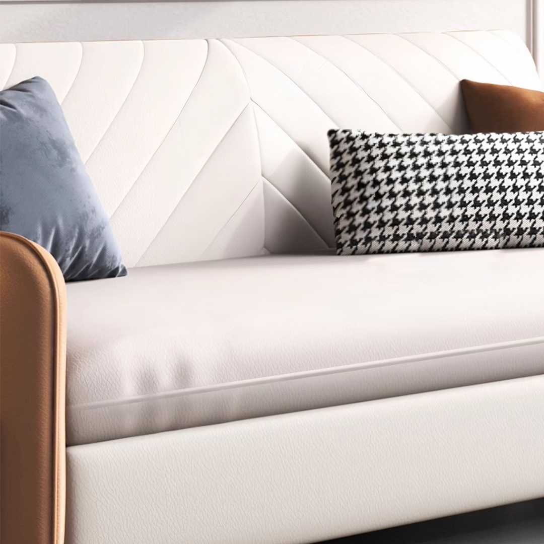 Aarav Foldable Sofa Bed, Leathaire - Horizon and Stone 