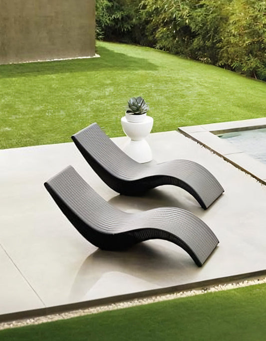 Barrow Outdoor Sun Lounger, Garden Lounger, PE Rattan - Horizon and Stone 
