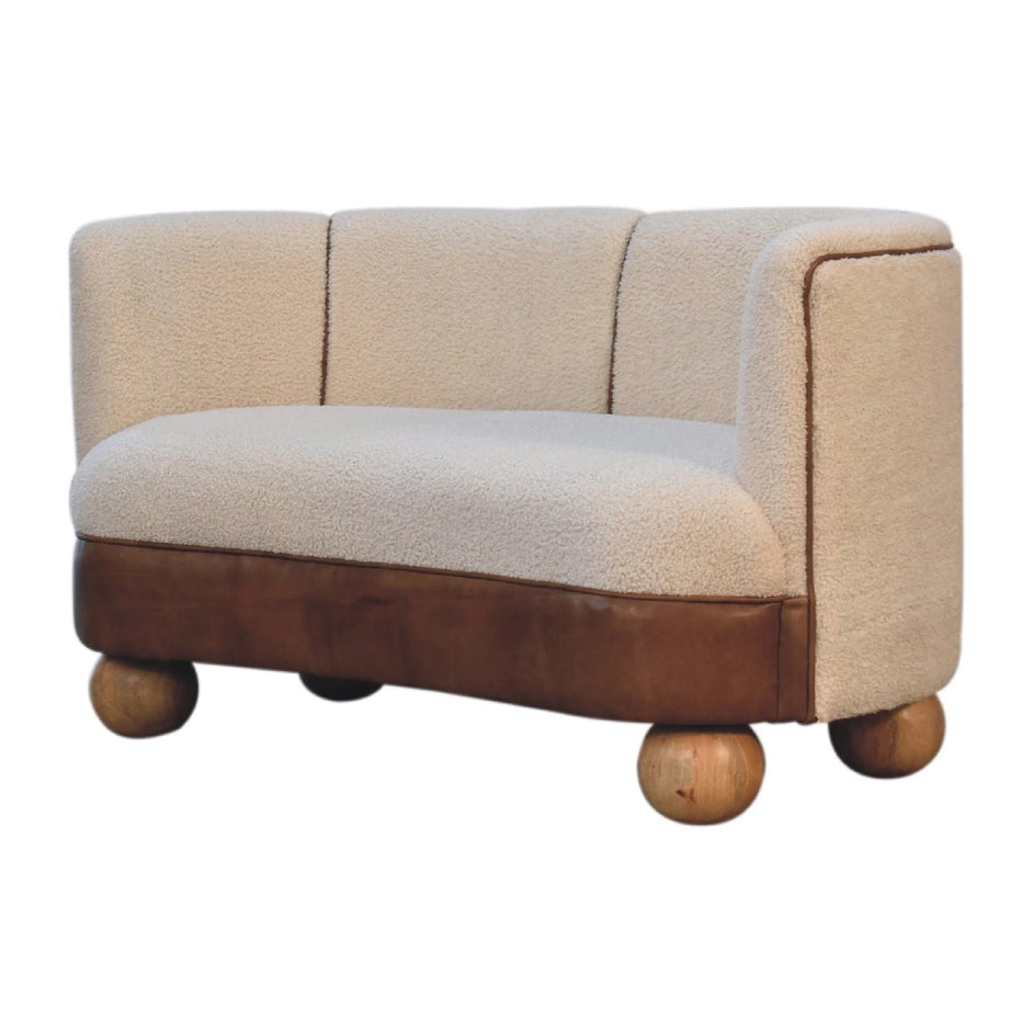 Boucle Cream Buffalo Small Sofa - Horizon and Stone 