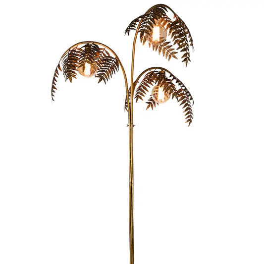 Antique Gold Palm Leaf Floor Lamp