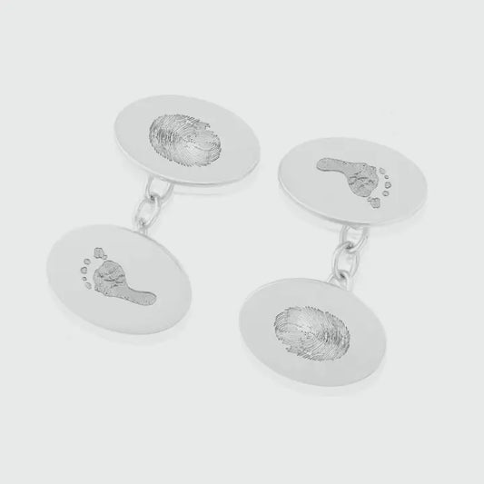 Bellevue Sterling Silver Footprint Cufflinks - Horizon and Stone 