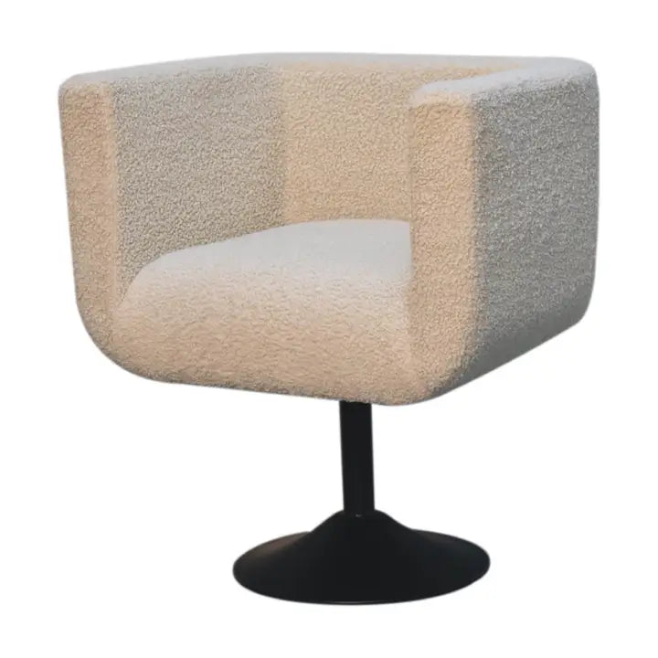 Cream Boucle Swivel Chair - Horizon and Stone 