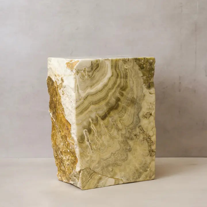Onyx Side Table Pedestal Raw - Solid - No 5 - Horizon and Stone 