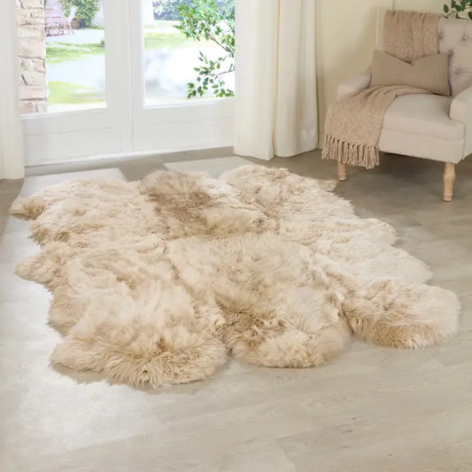 6 Pelt Beige Sheepskin Rug