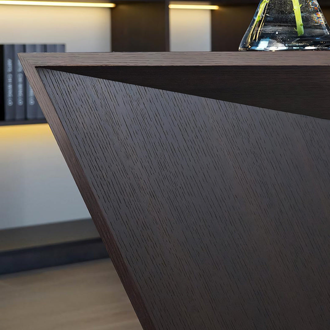 Tariq Modern Office Desk For Home, Black Wood - Horizon and Stone 