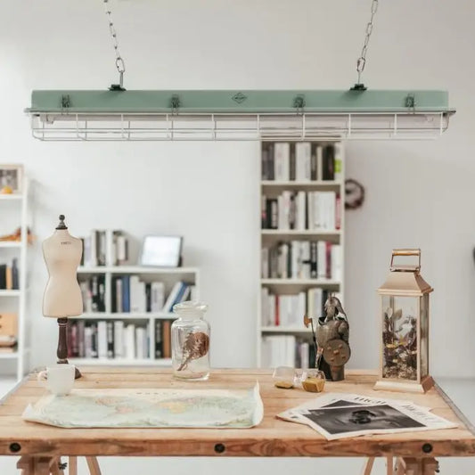 4ft Caged Industrial Strip Light - Turquoise