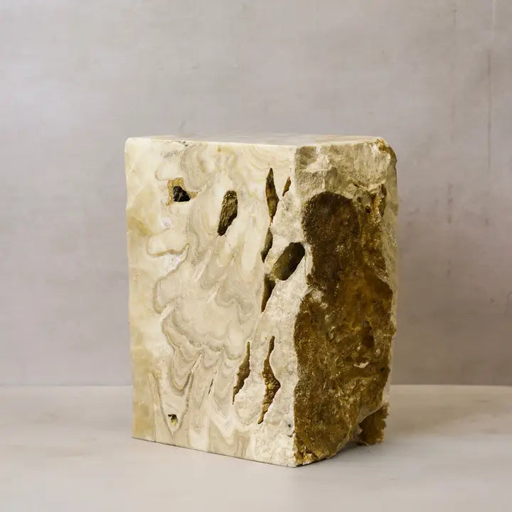 Onyx Side Table Pedestal Raw - Solid - No 5 - Horizon and Stone 