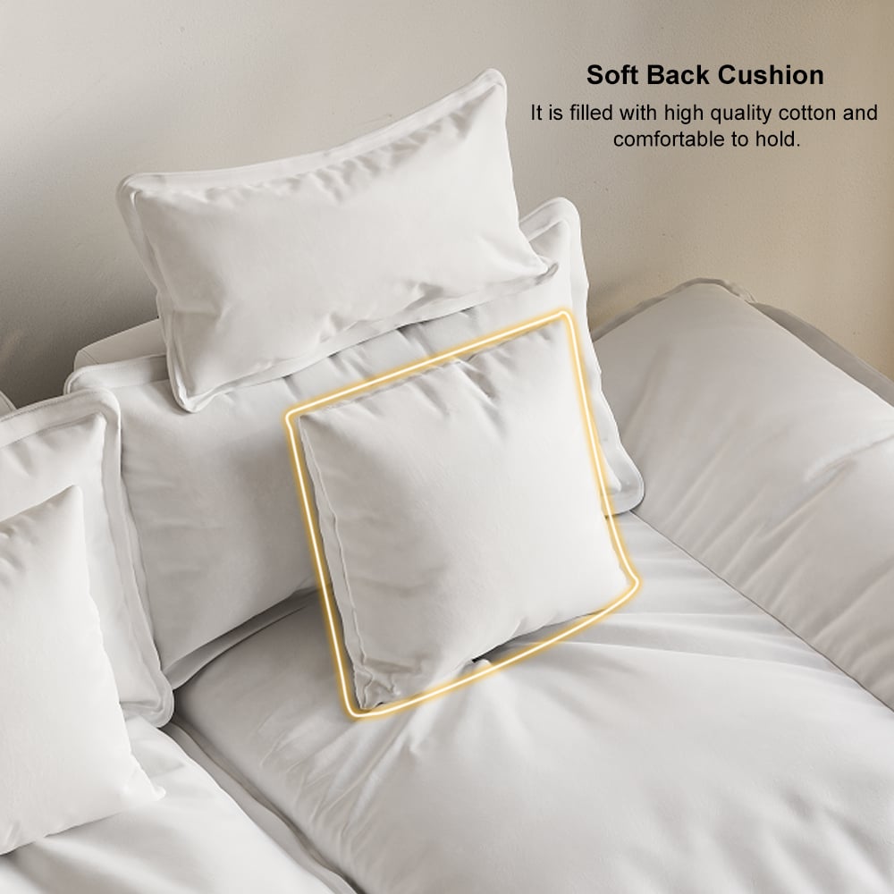 2780mm Modern White Leath-Aire 3 Seater Deep Sofa with Adjustable Backrest Sailboat  SALE