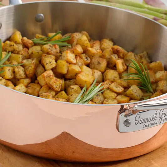 26cm Copper Clad Sautepan & Lid - Horizon and Stone 