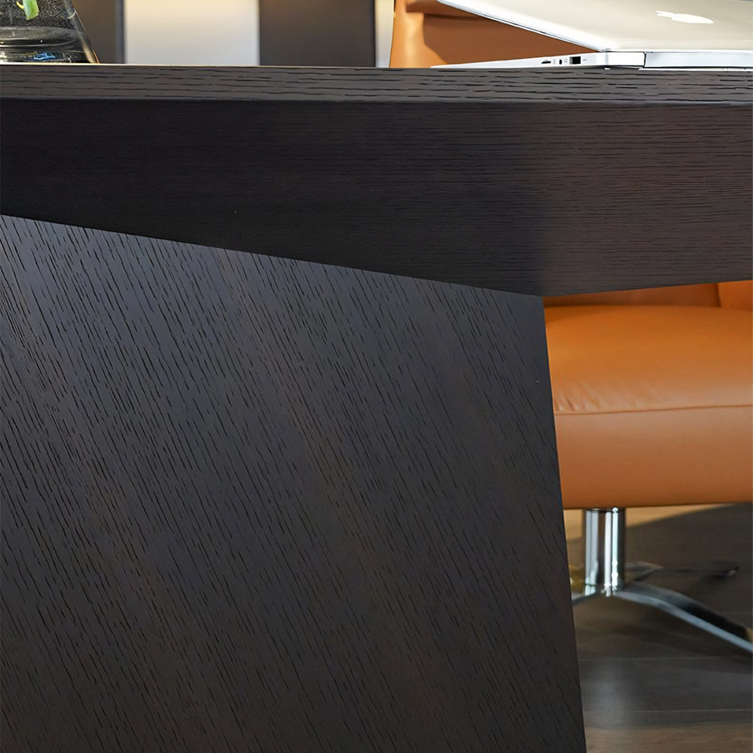 Tariq Modern Office Desk For Home, Black Wood - Horizon and Stone 