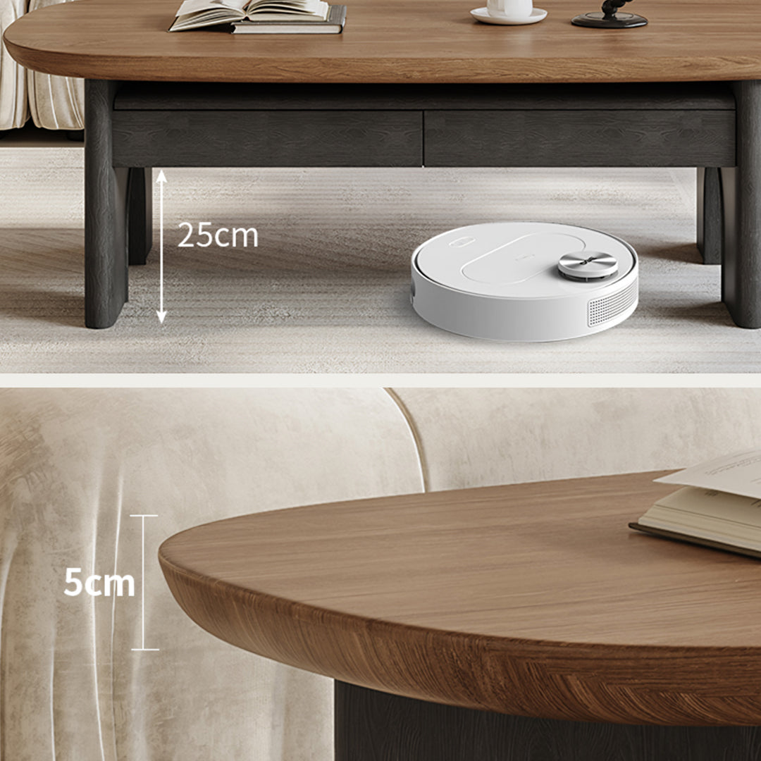 Knight Coffee Table With Storage, Wood, Oval - Horizon and Stone 