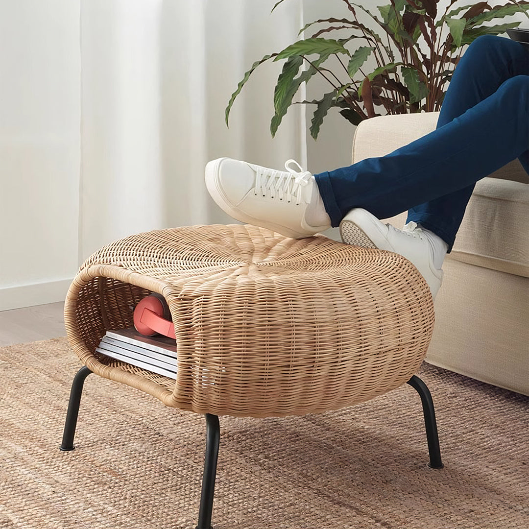 Serrano Outdoor Lounge Chair With Footstool, Rattan - Horizon and Stone 