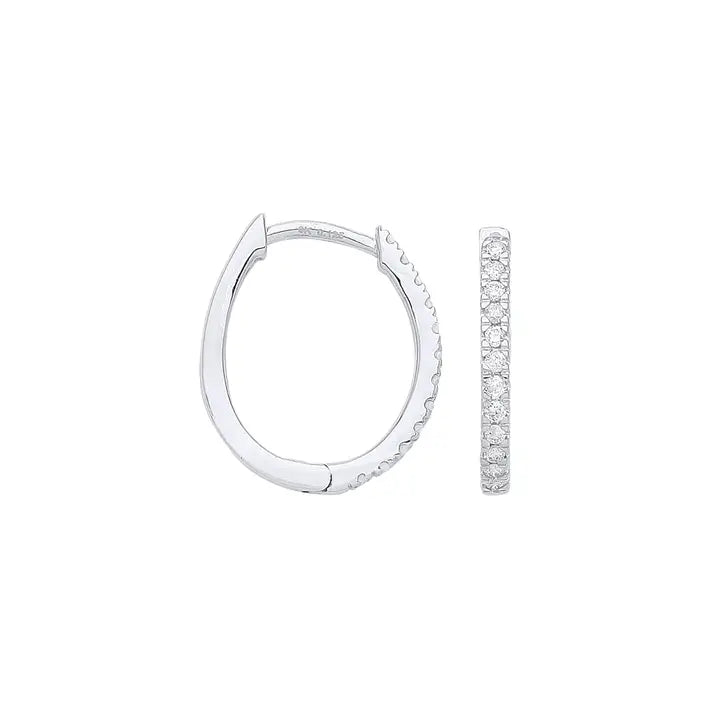 Fine Diamond Solid White Gold Brilliant-Cut Diamond Earrings - Horizon and Stone 