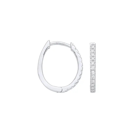 Fine Diamond Solid White Gold Brilliant-Cut Diamond Earrings - Horizon and Stone 