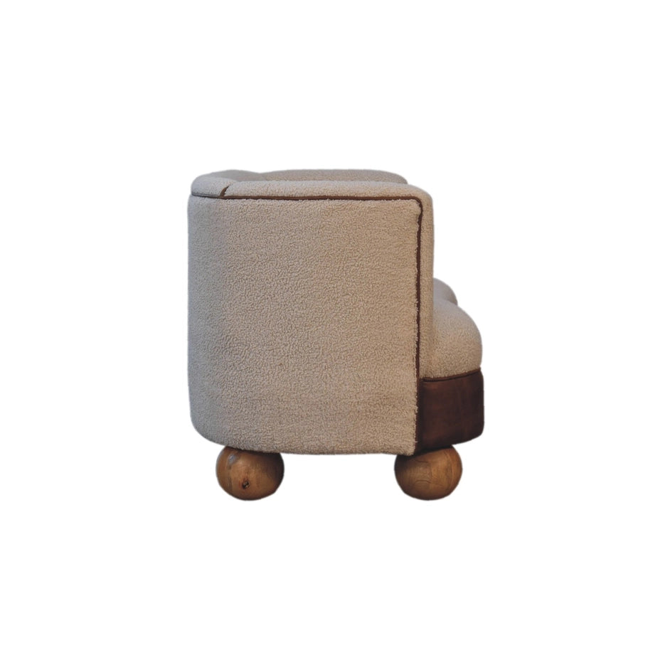 Boucle Cream Buffalo Small Sofa - Horizon and Stone 