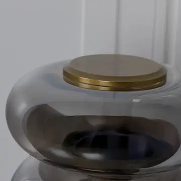 Seoul Four Smoked Glass Antique Marble Floor Lamp | Modern Decorative Lighting For Homes & Hotels - Horizon and Stone 