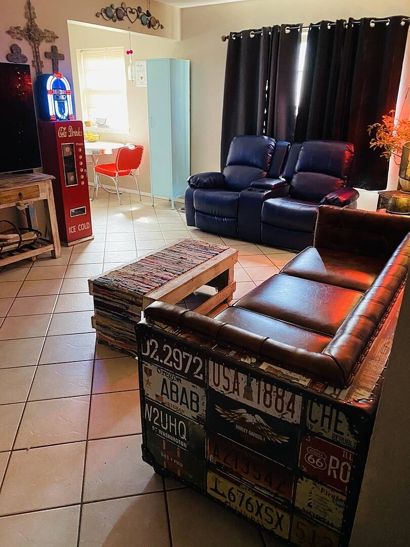 Vintage Industrial Loft 3-Seater Sofa Tufted Brown Faux Leather Upholstered Sofa - Horizon and Stone 