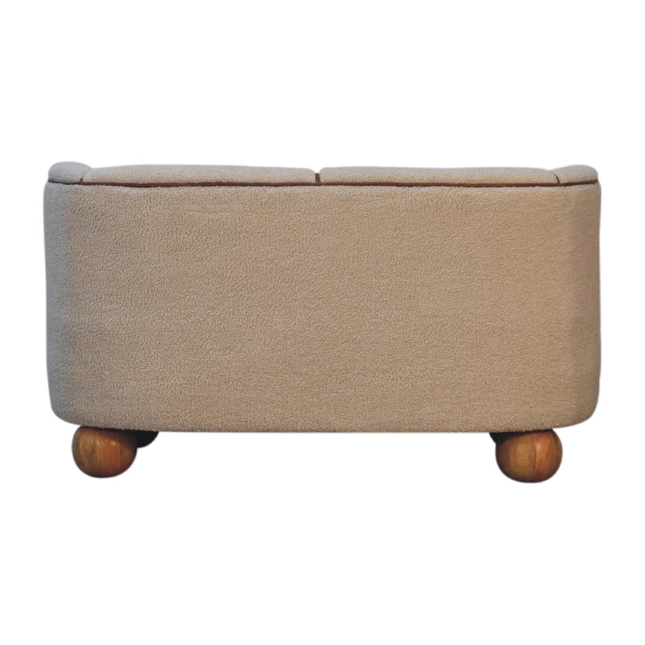 Boucle Cream Buffalo Small Sofa - Horizon and Stone 