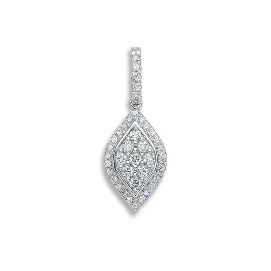 Fine Diamond 18ct White Gold Elegant Drop Pendant